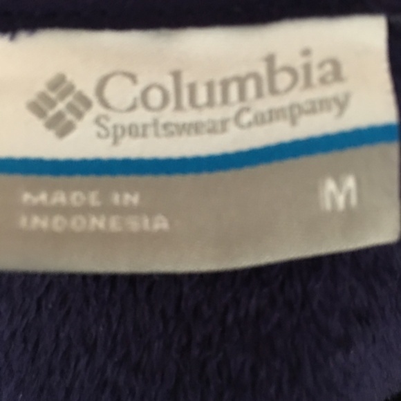 COLUMBIA Full Zip Fleece Hooded Jacket Blue Size M Hoodie - Picture 3 of 3